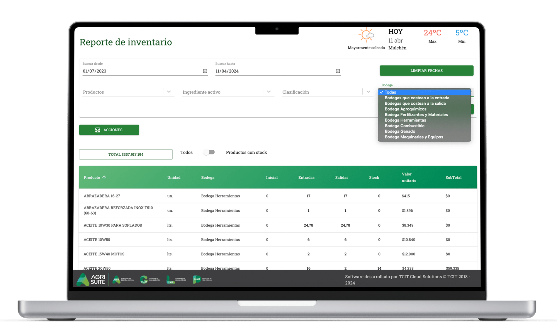 AGRI Bodega e inventario